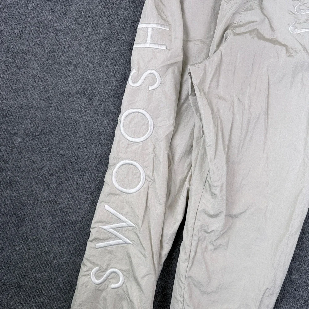 Nike Swoosh Woven Track Jogger Pants Mens M Bone Gray Sportswear DJ0478